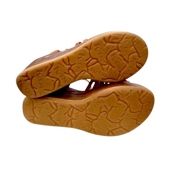 Korks Women Marley Woven Leather Platform Wedge Sandals Orange Brown 10 NWOB - Picture 8 of 8